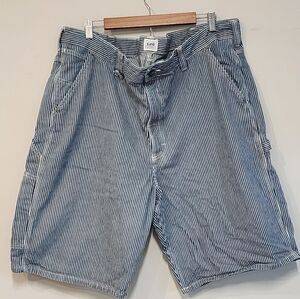 Lee Pin Strip Men's Blue Striped Shorts Size 44 Railroad Denim